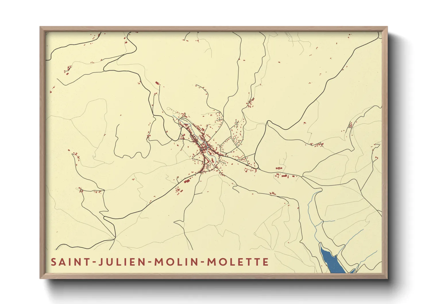 Une affiche de carte sur Saint-Julien-Molin-Molette