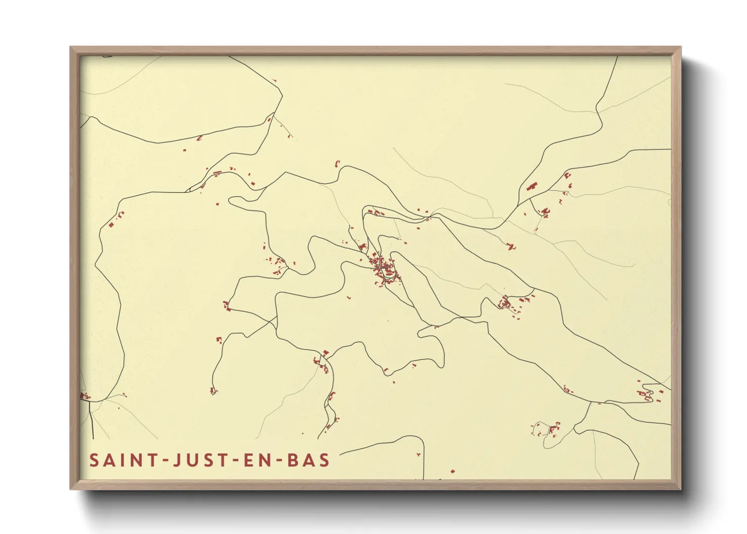 Une affiche de carte sur Saint-Just-en-Bas