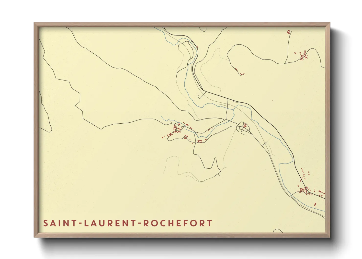 Une affiche de carte sur Saint-Laurent-Rochefort