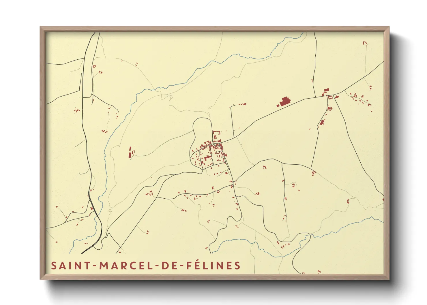 Une affiche de carte sur Saint-Marcel-de-Félines