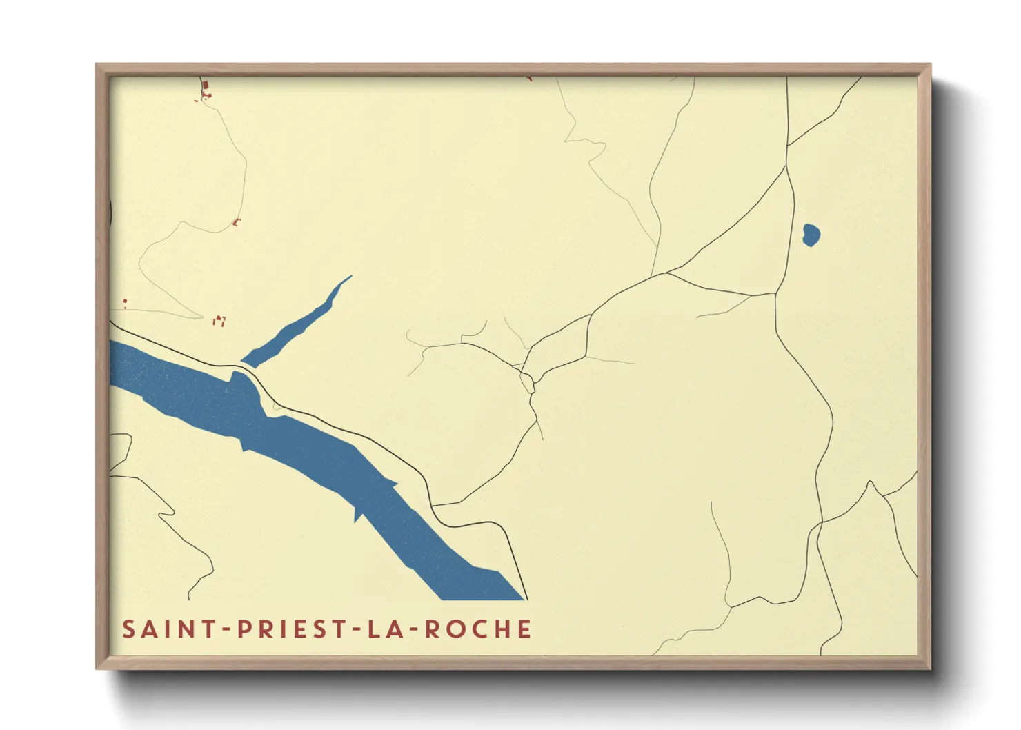 Une affiche de carte sur Saint-Priest-la-Roche