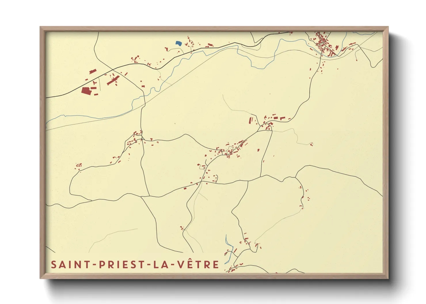 Une affiche de carte sur Saint-Priest-la-Vêtre