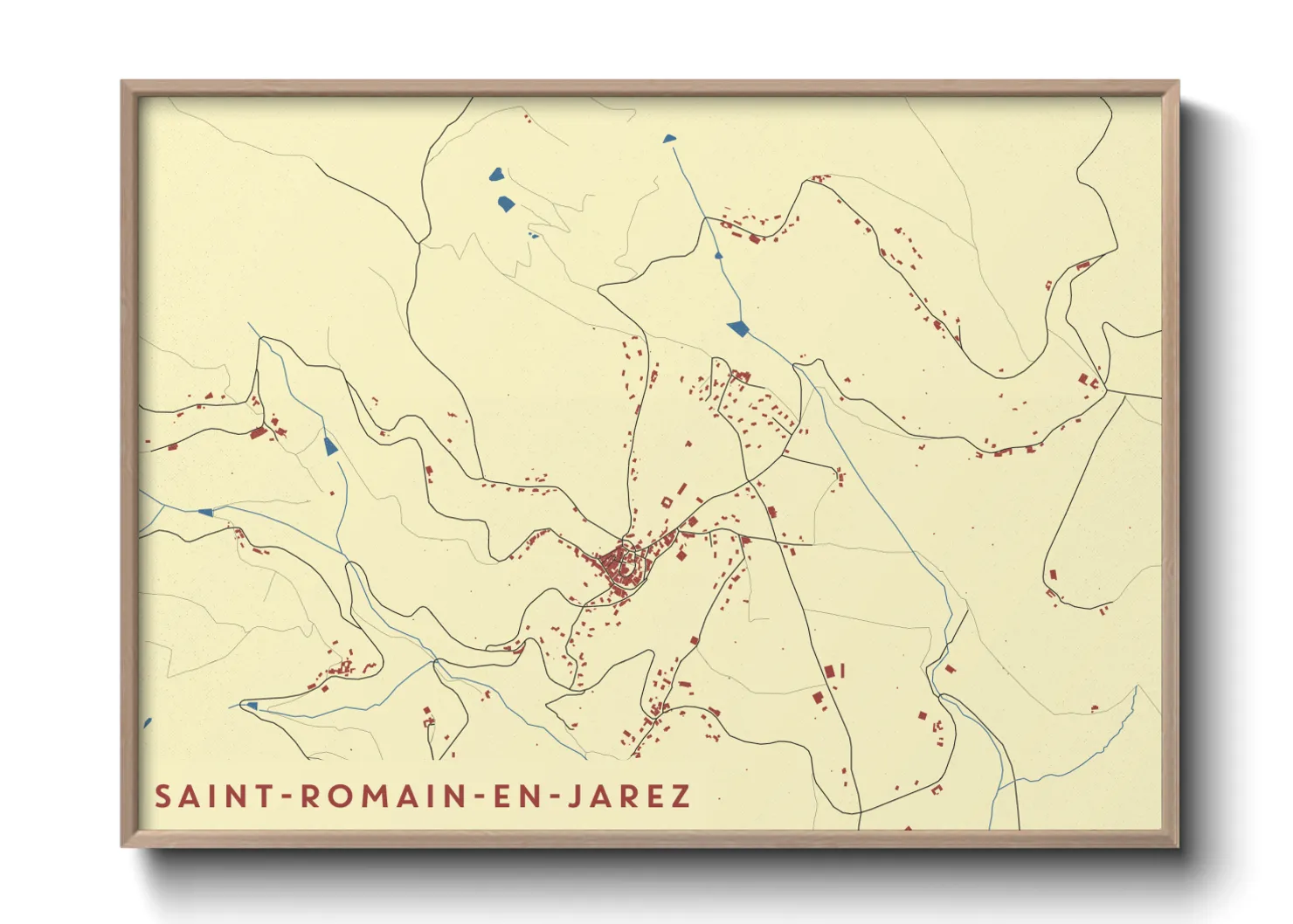 Une affiche de carte sur Saint-Romain-en-Jarez