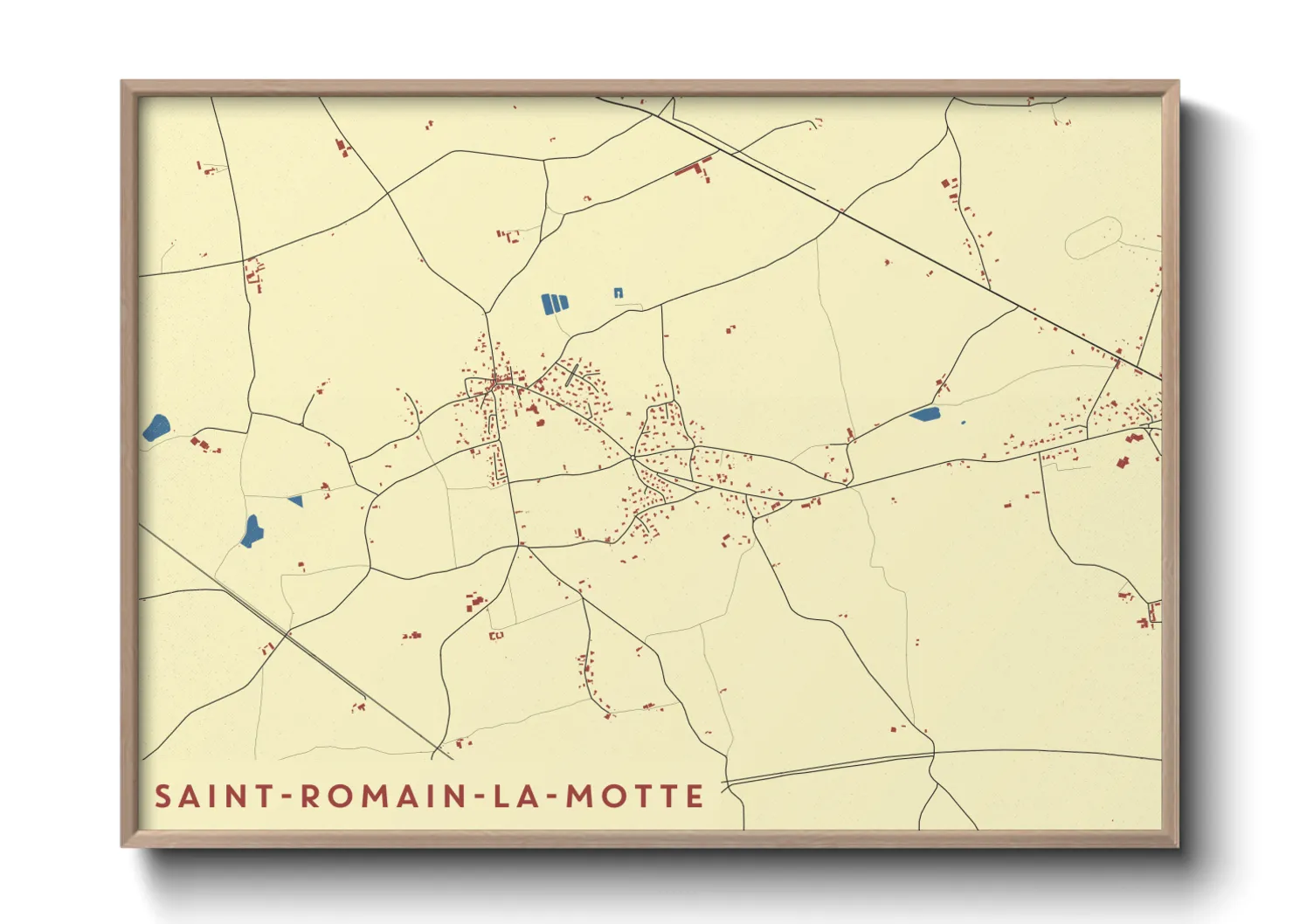 Une affiche de carte sur Saint-Romain-la-Motte