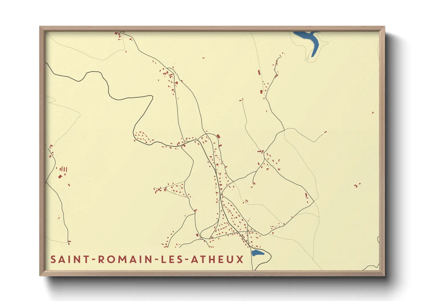 Une affiche de carte sur Saint-Romain-les-Atheux