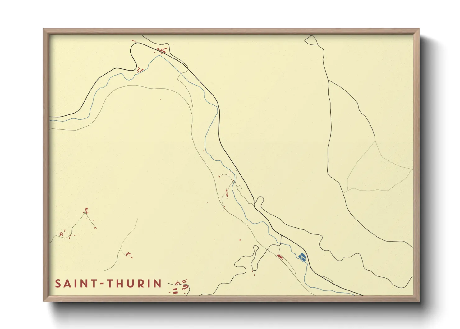 Une affiche de carte sur Saint-Thurin