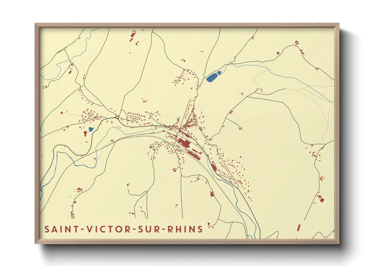 Une affiche de carte sur Saint-Victor-sur-Rhins