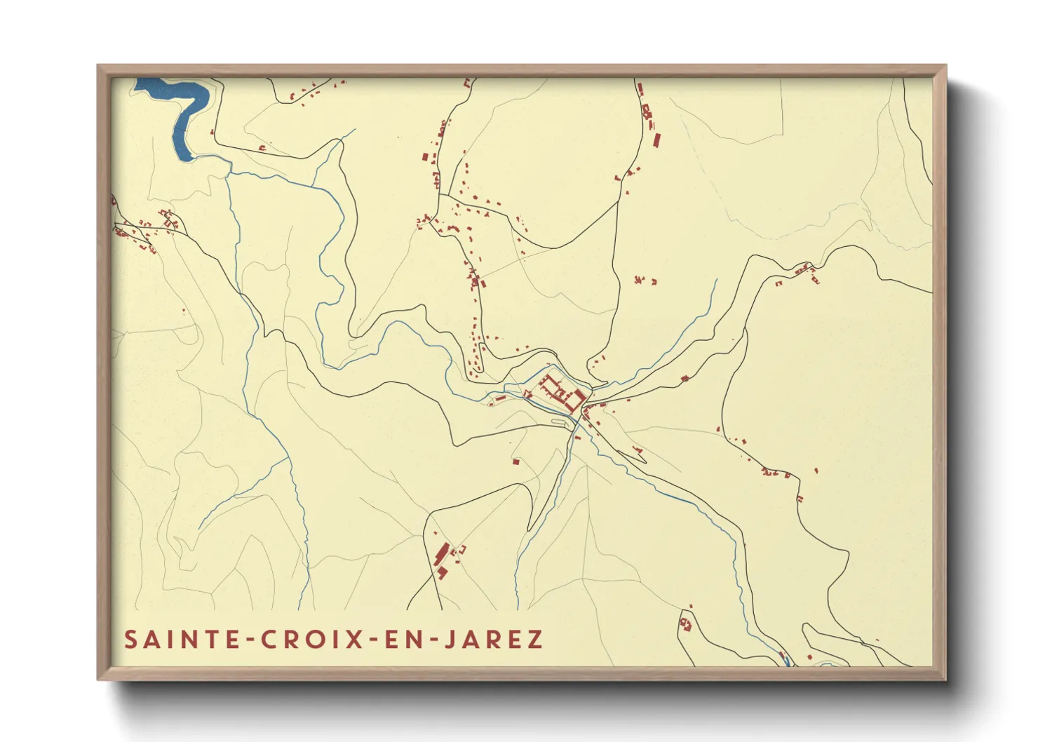 Une affiche de carte sur Sainte-Croix-en-Jarez