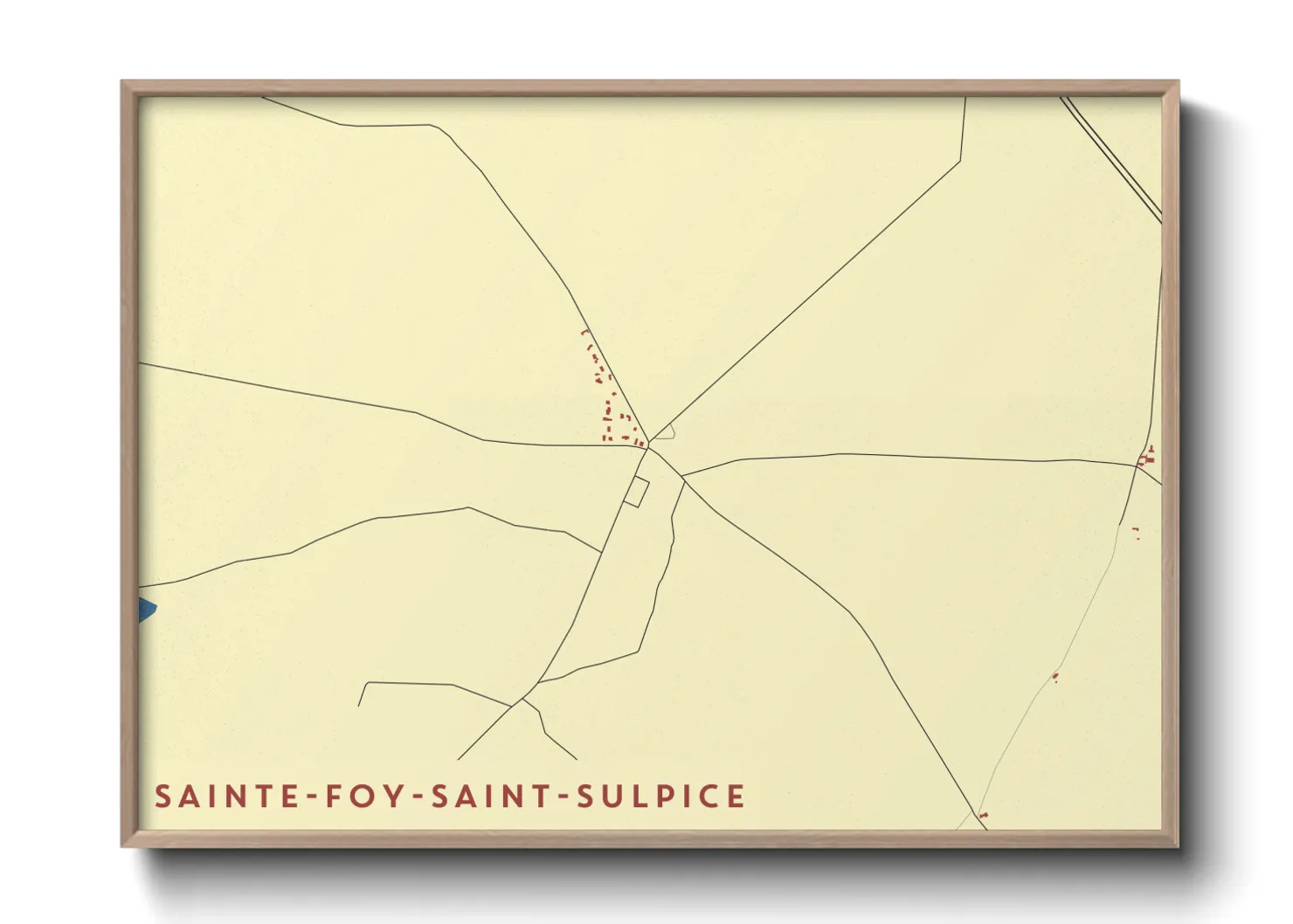 Une affiche de carte sur Sainte-Foy-Saint-Sulpice