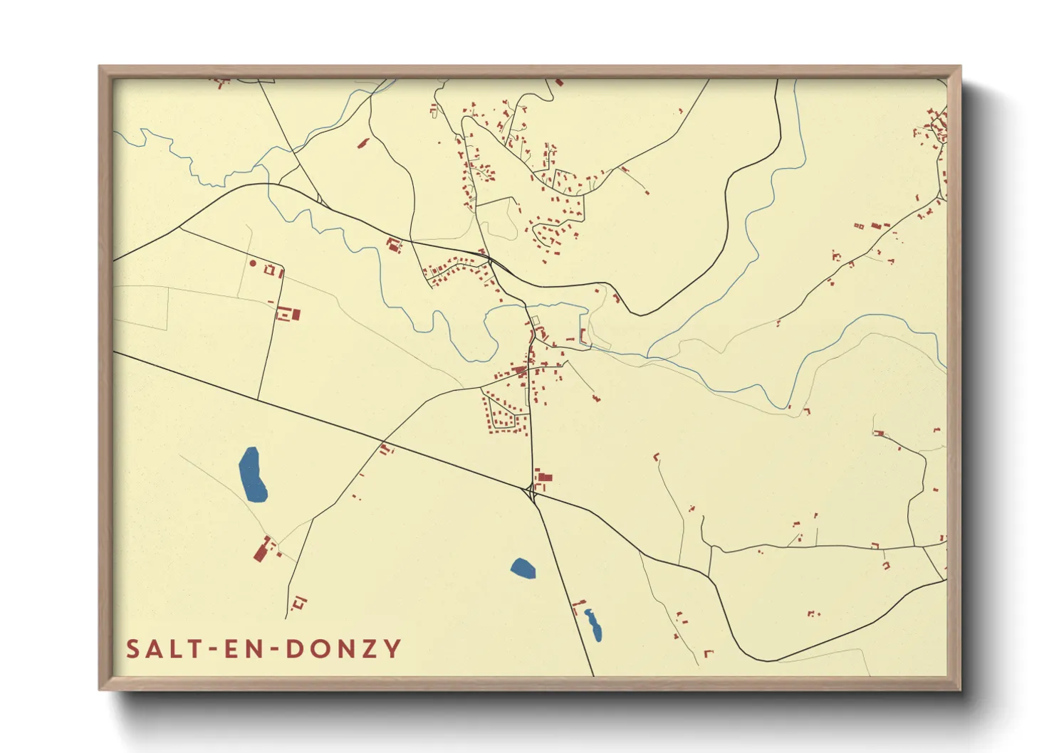 Une affiche de carte sur Salt-en-Donzy