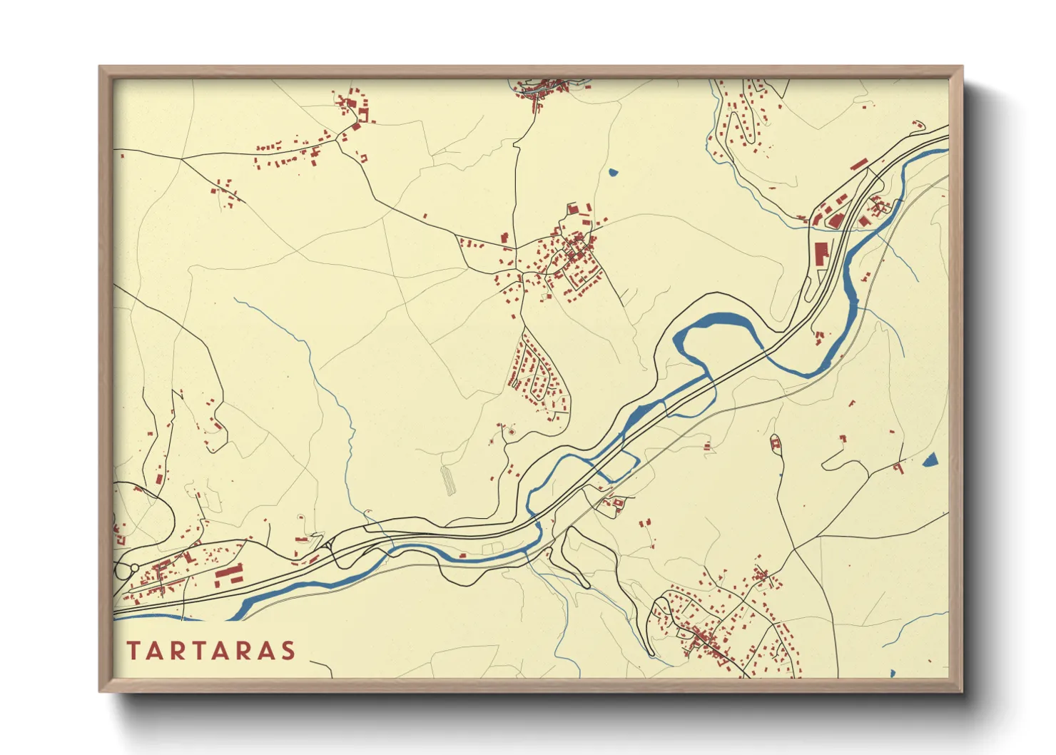 Une affiche de carte sur Tartaras