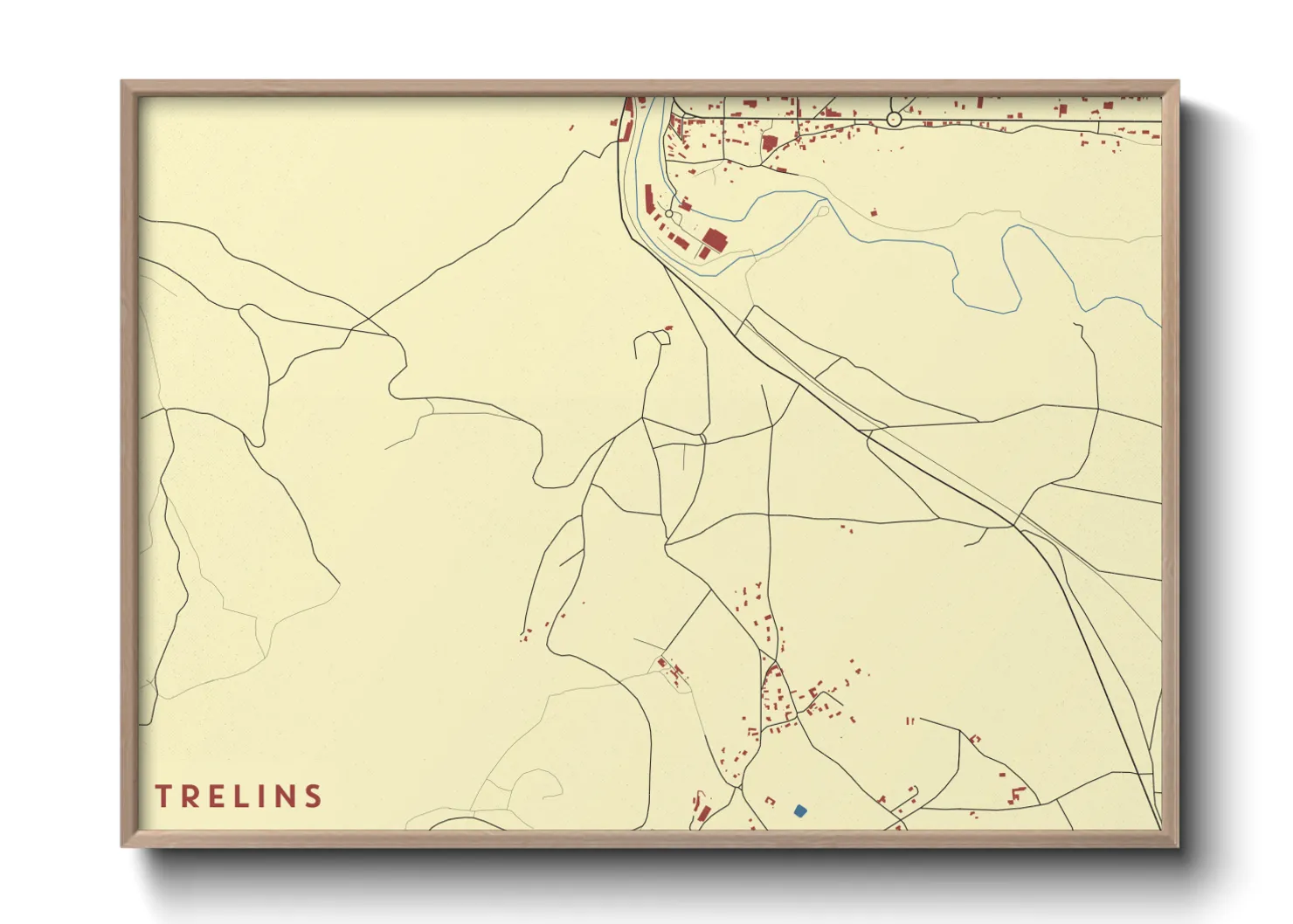 Une affiche de carte sur Trelins