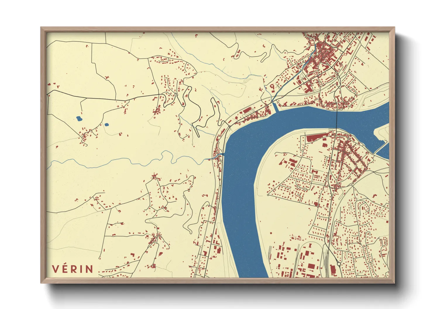Une affiche de carte sur Vérin