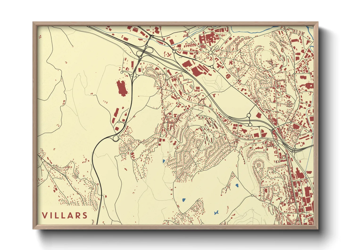 Une affiche de carte sur Villars
