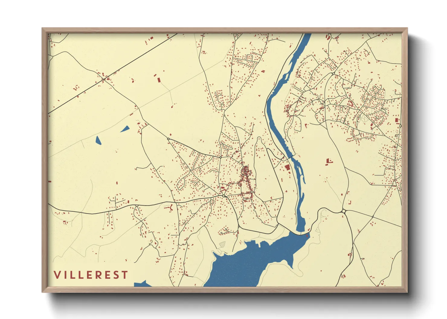 Une affiche de carte sur Villerest