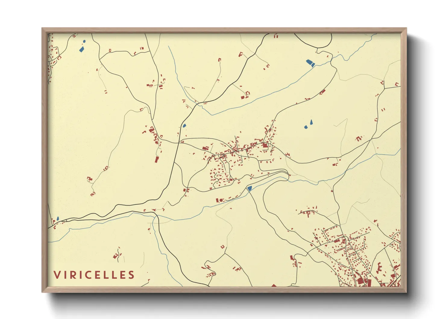 Une affiche de carte sur Viricelles