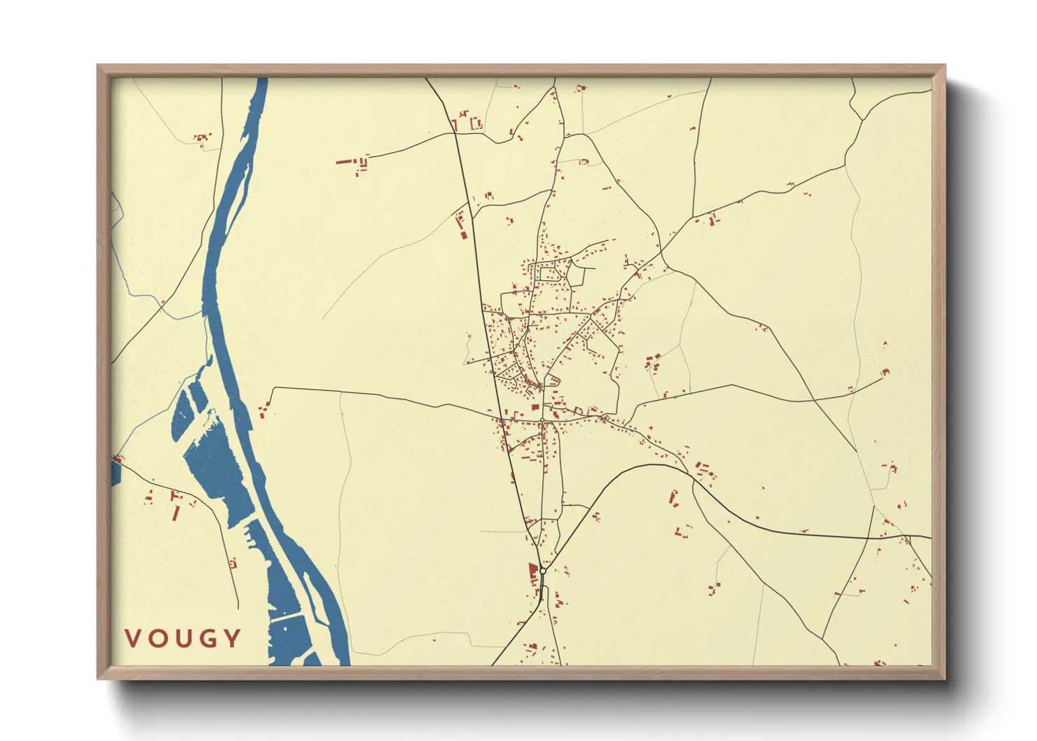 Une affiche de carte sur Vougy