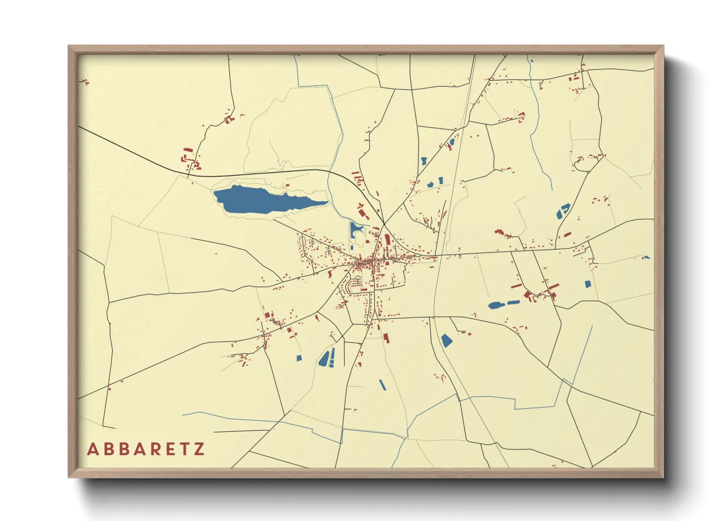Une affiche de carte sur Abbaretz