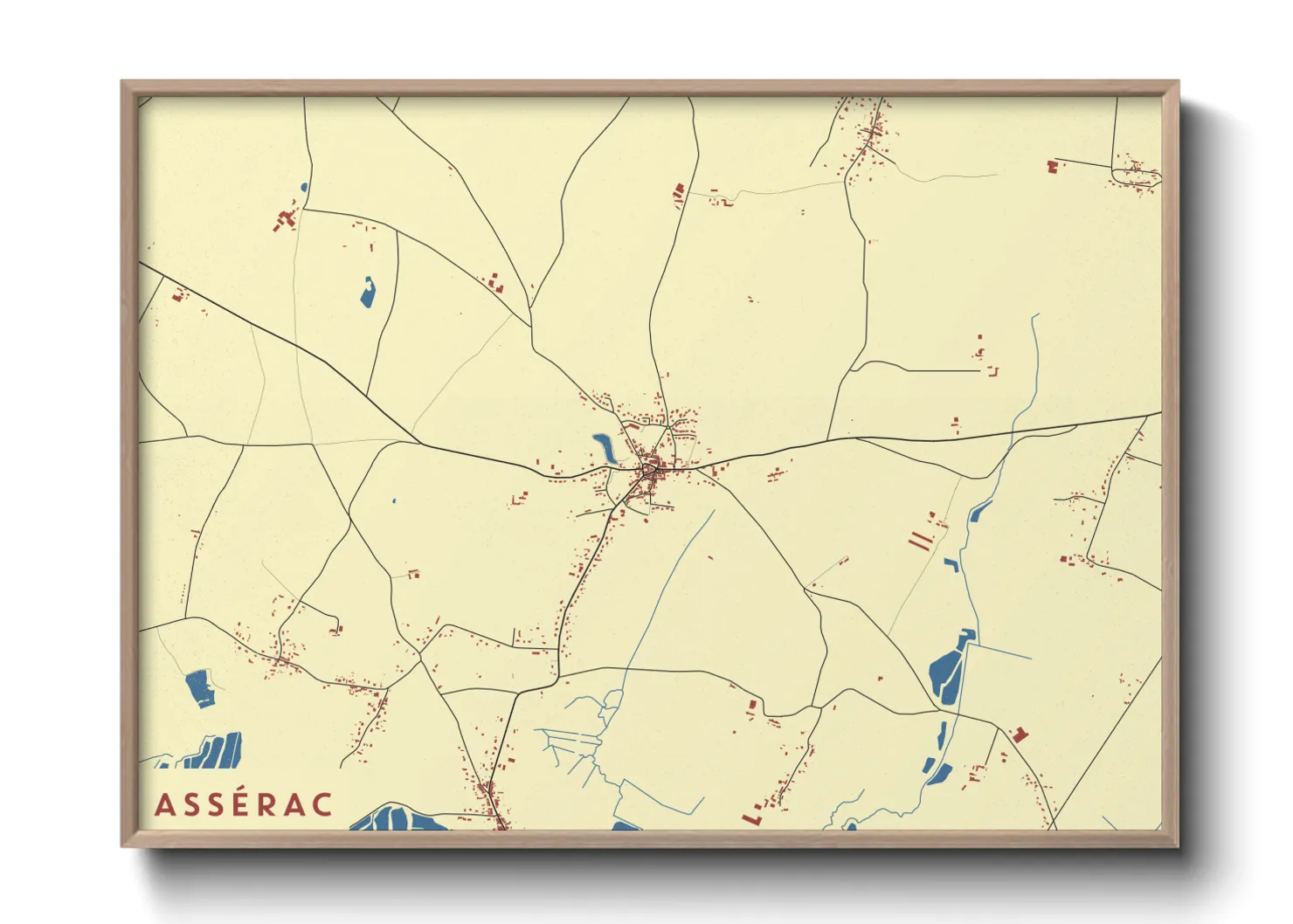 Une affiche de carte sur Assérac