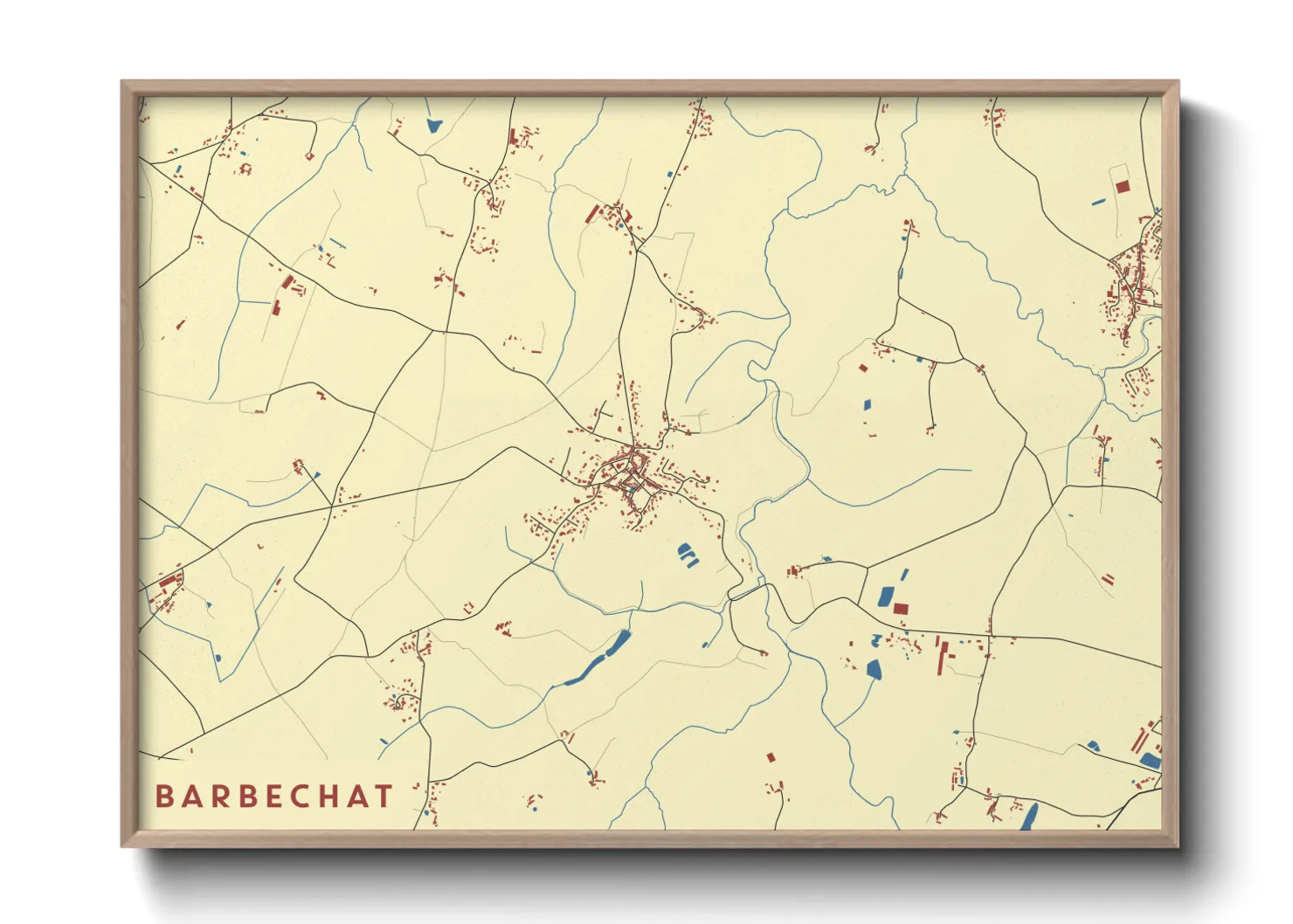 Une affiche de carte sur Barbechat