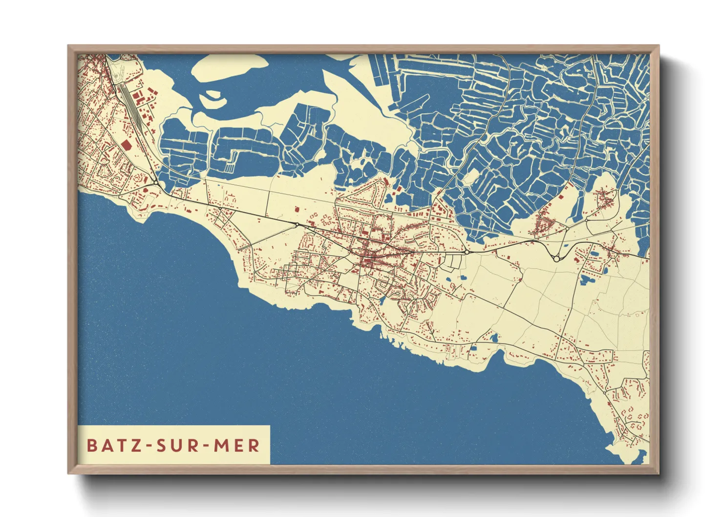 Une affiche de carte sur Batz-sur-Mer