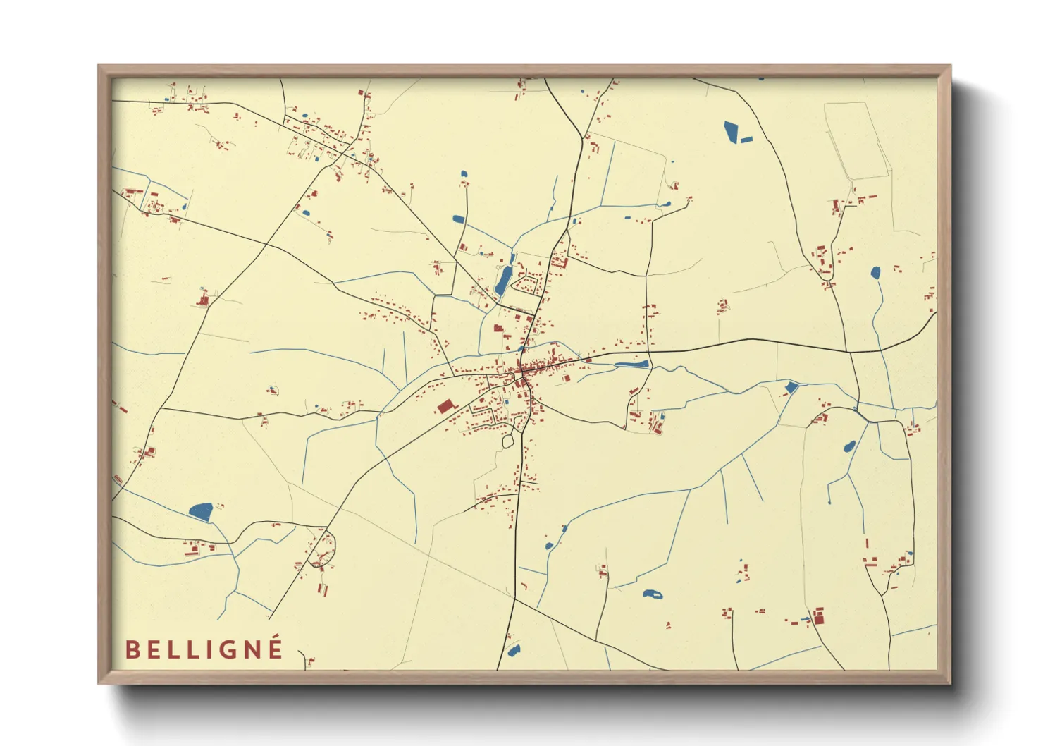 Une affiche de carte sur Belligné