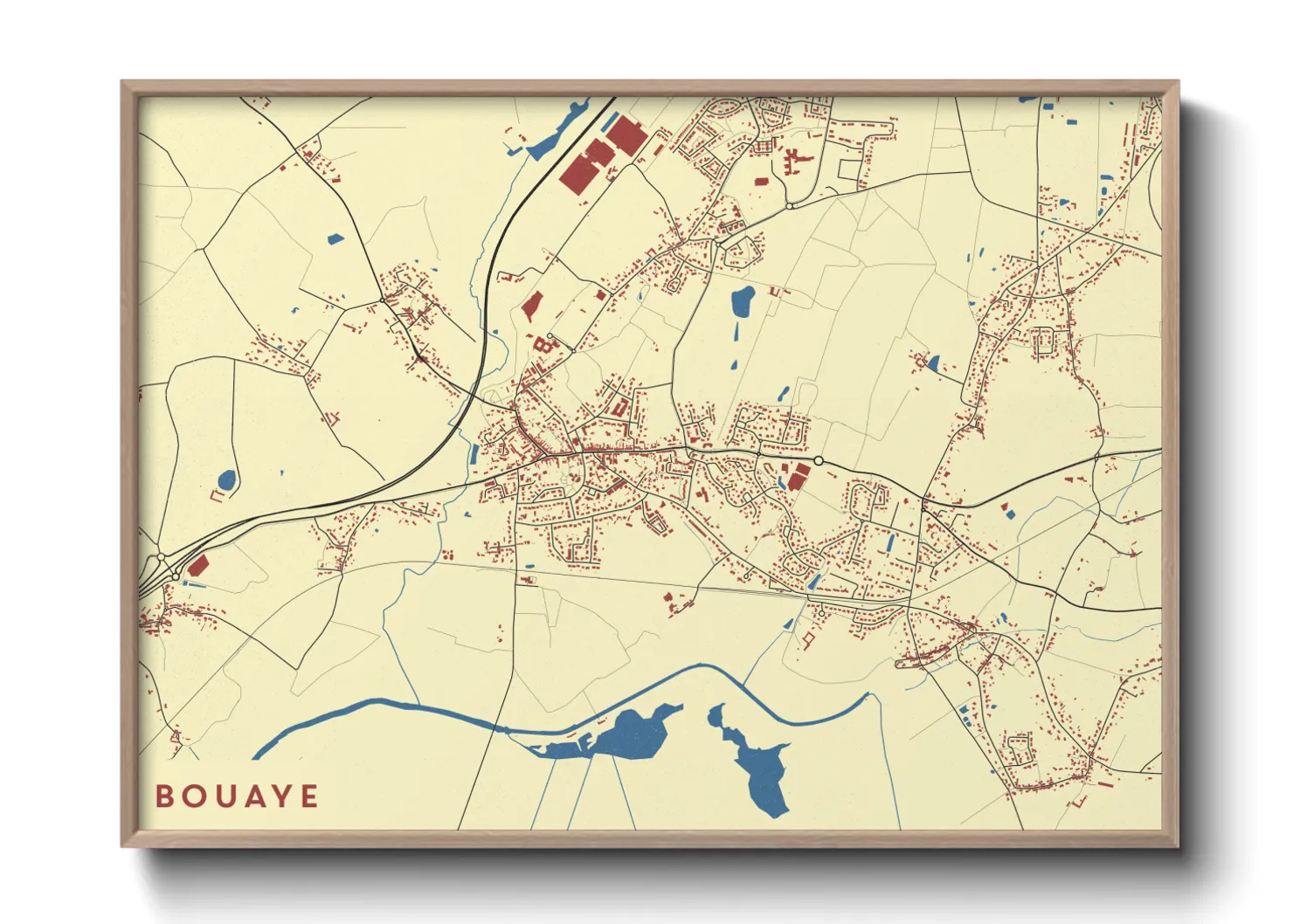 Une affiche de carte sur Bouaye