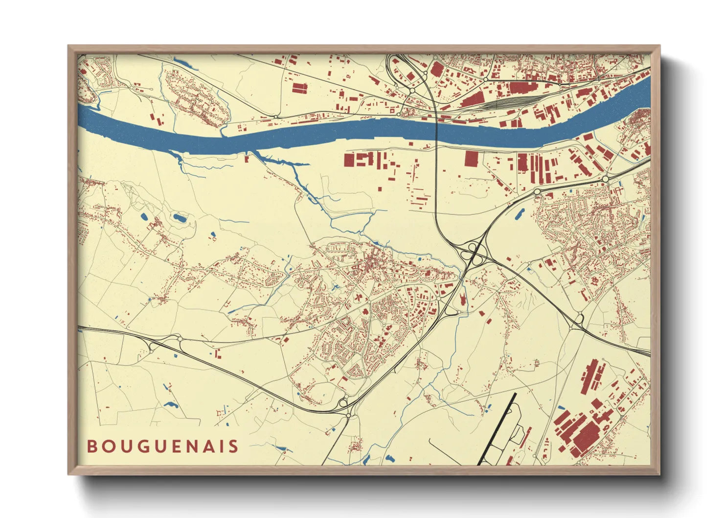 Une affiche de carte sur Bouguenais