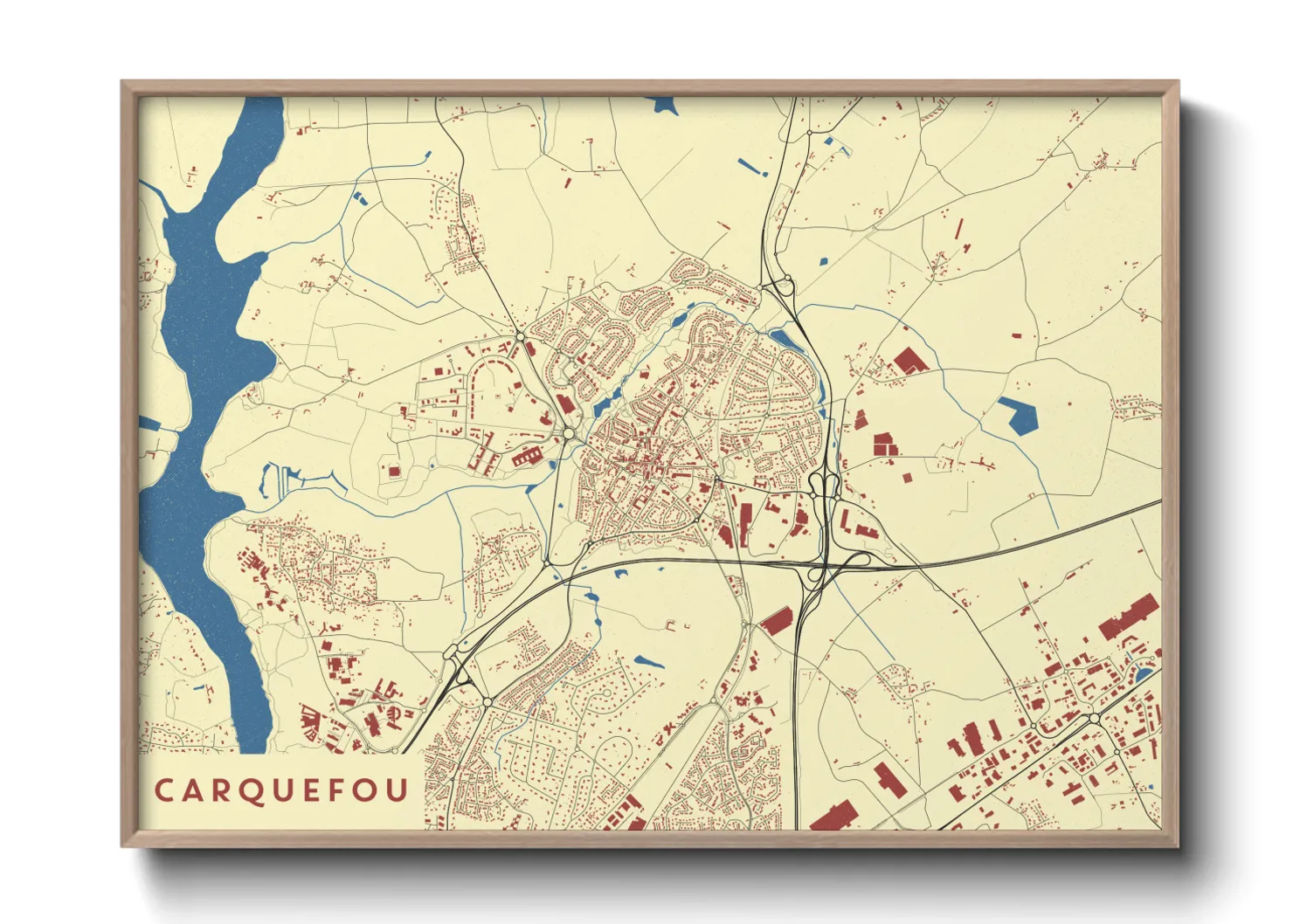 Une affiche de carte sur Carquefou