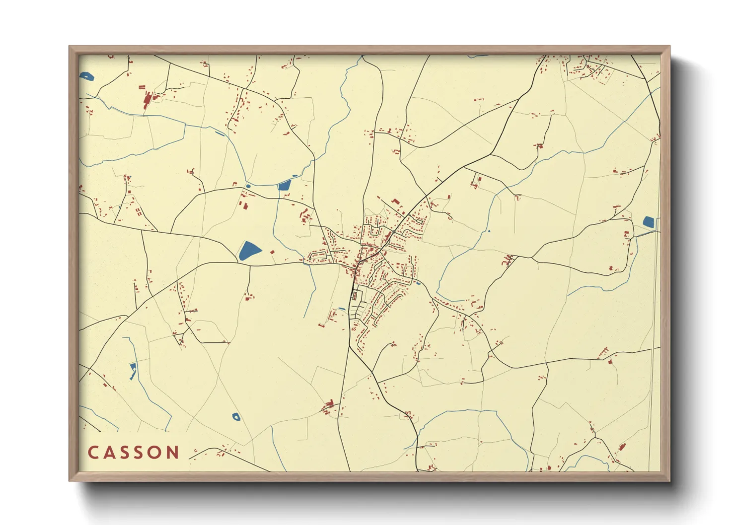 Une affiche de carte sur Casson