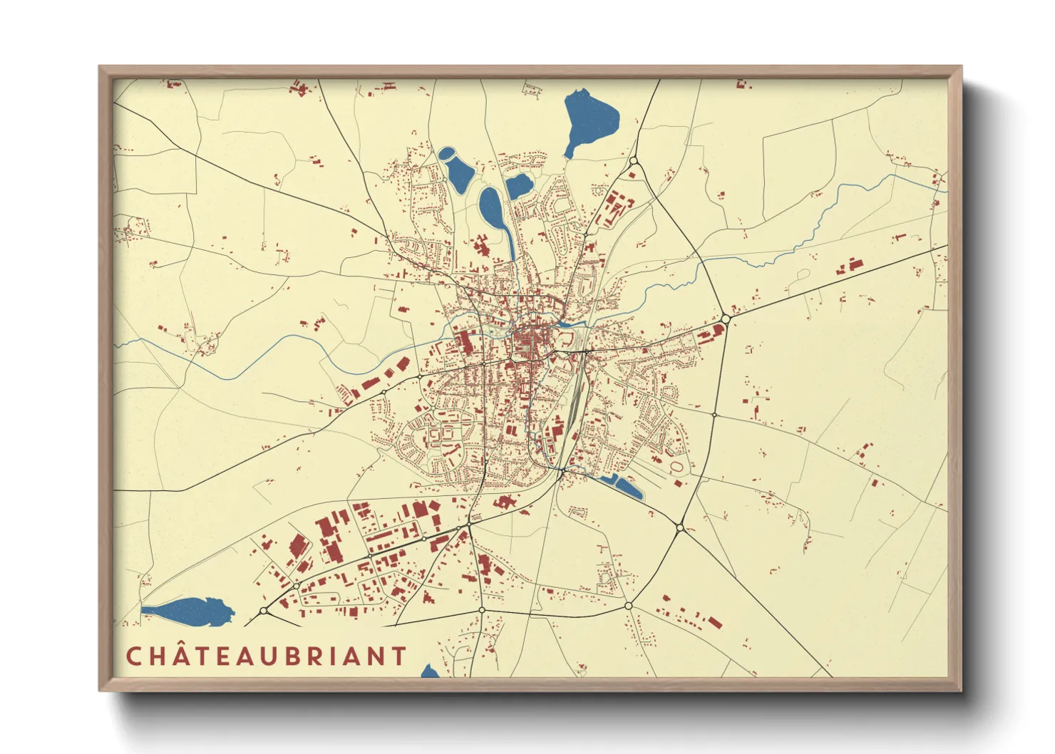 Une affiche de carte sur Châteaubriant