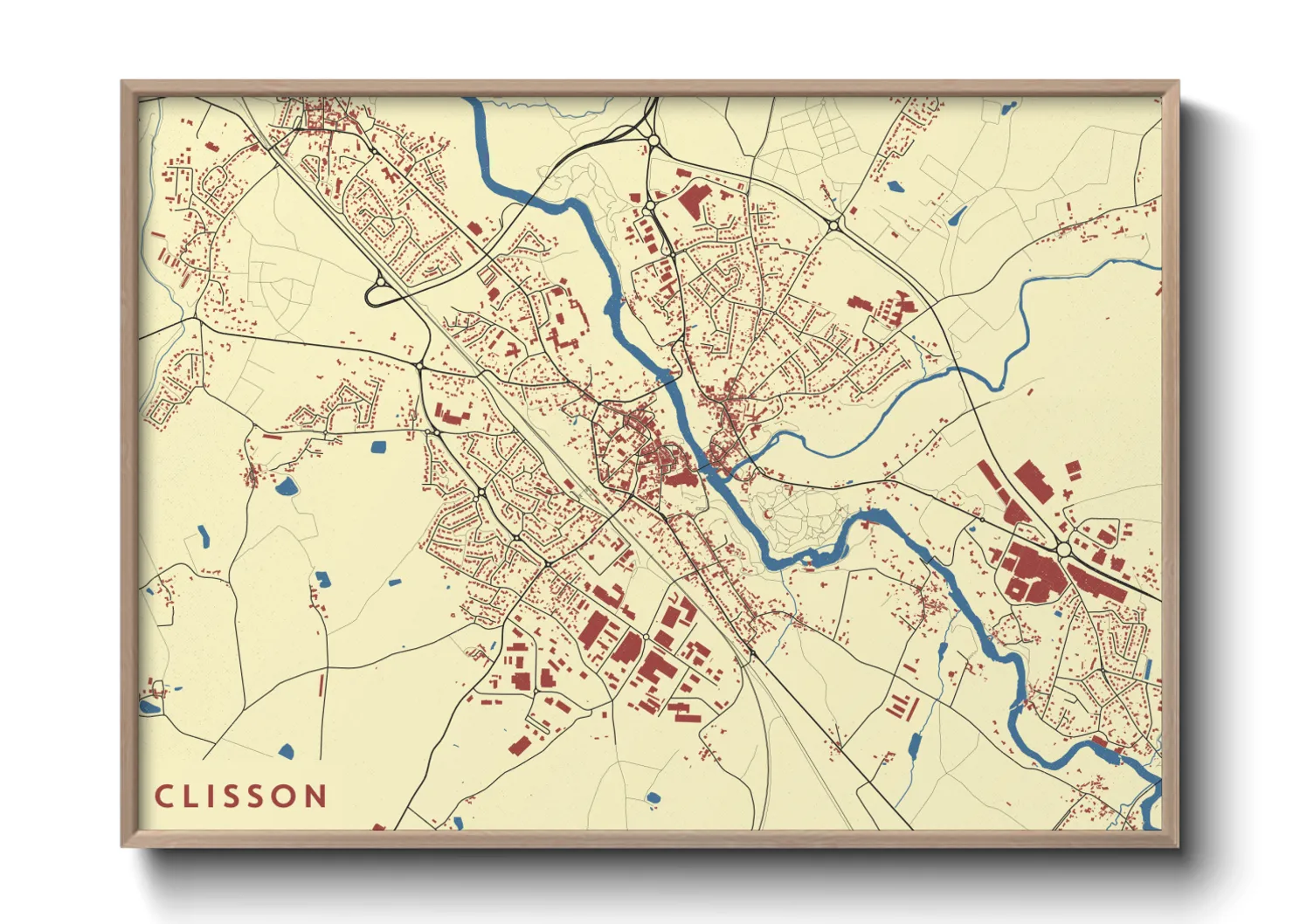 Une affiche de carte sur Clisson