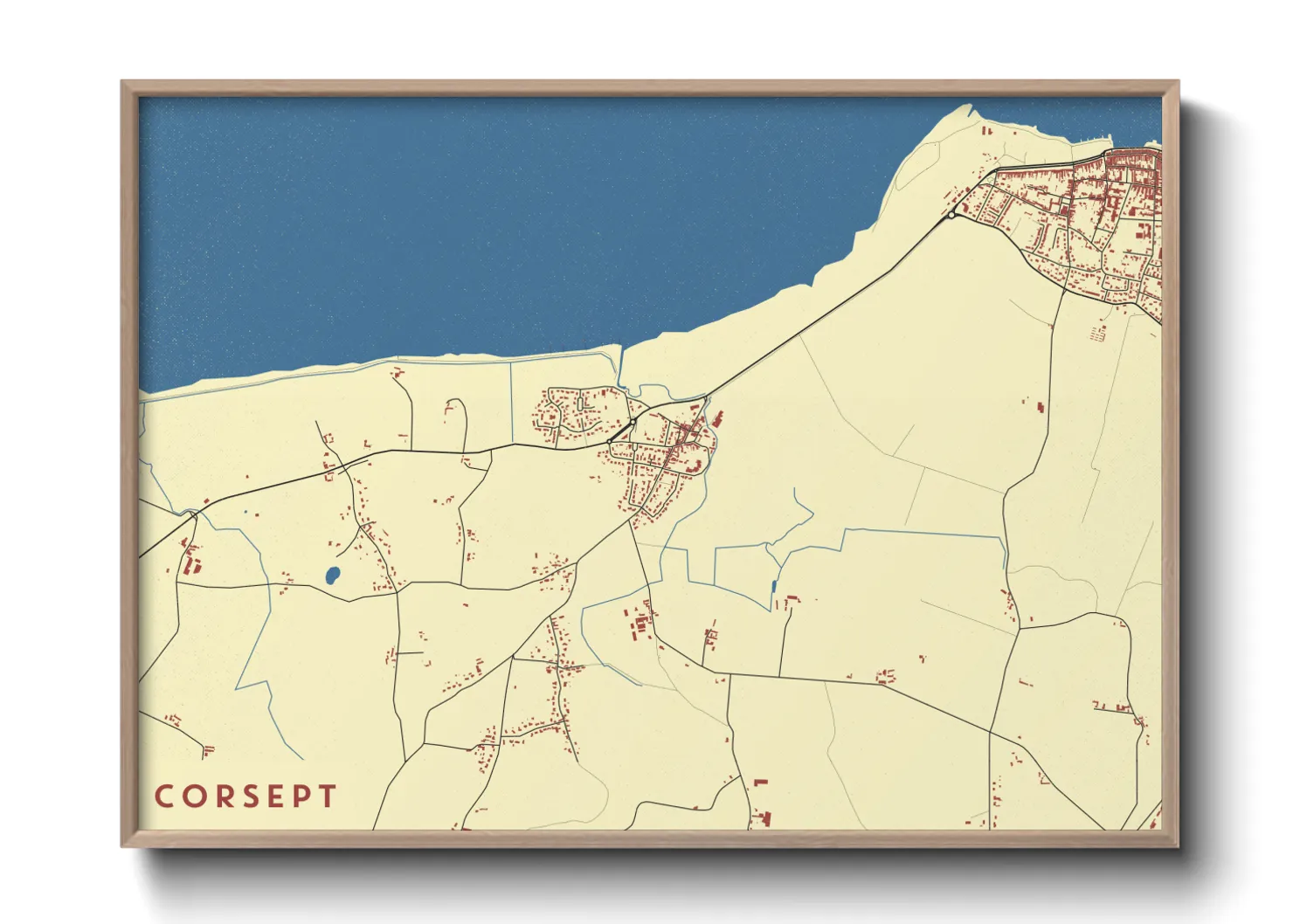 Une affiche de carte sur Corsept