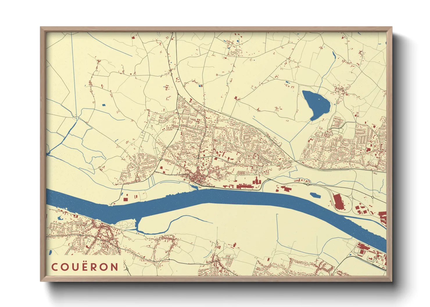 Une affiche de carte sur Couëron