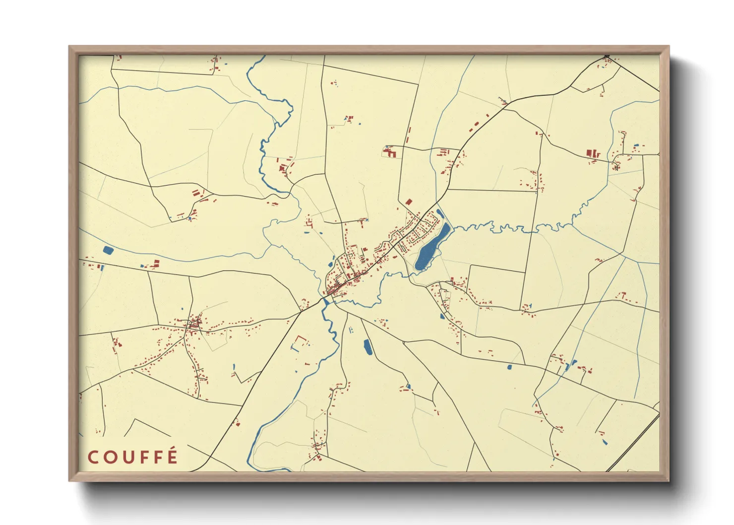 Une affiche de carte sur Couffé