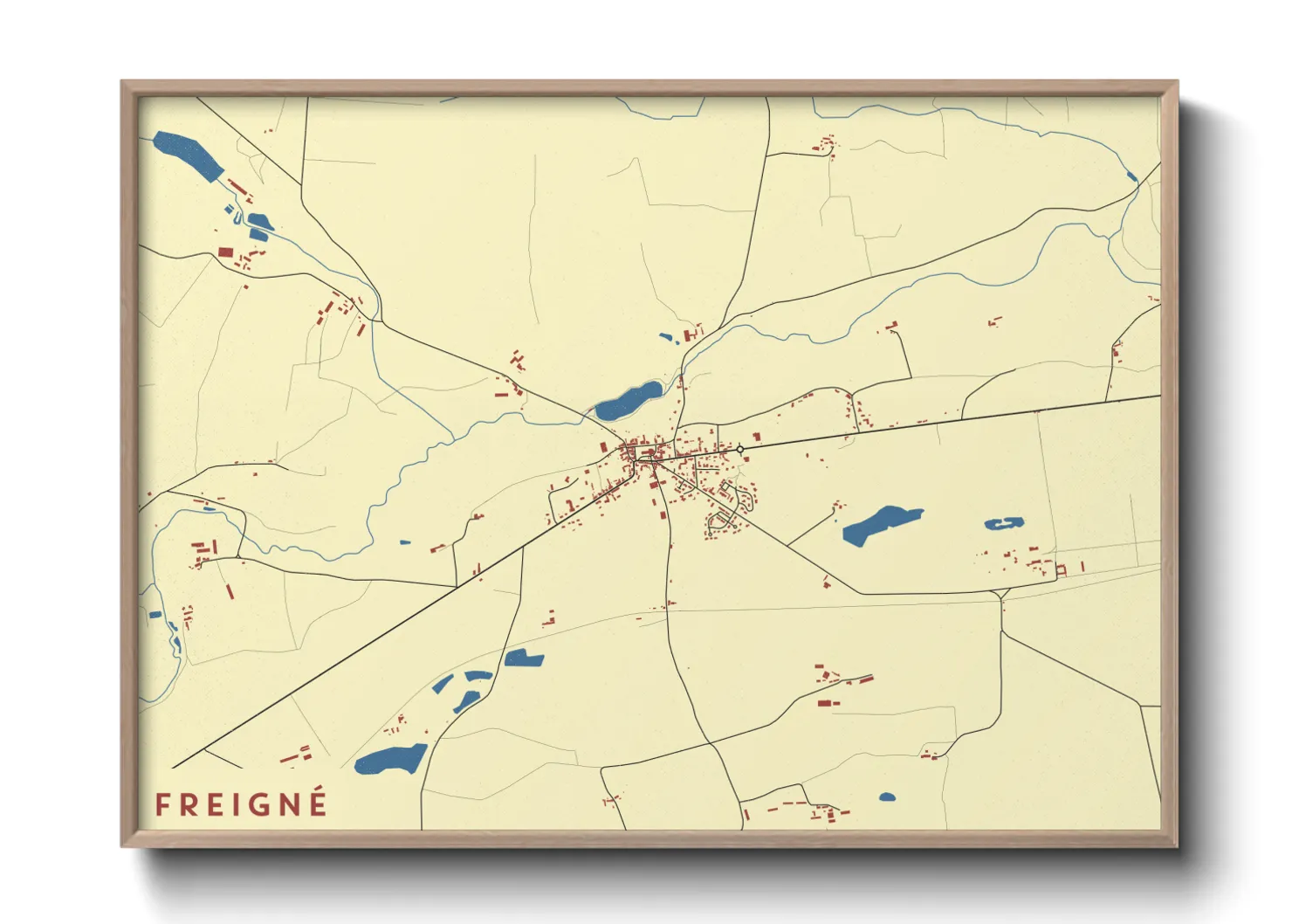 Une affiche de carte sur Freigné