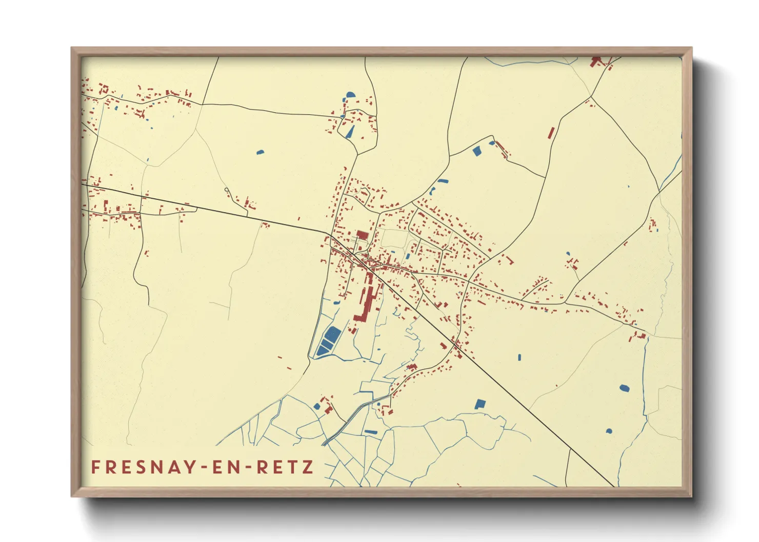 Une affiche de carte sur Fresnay-en-Retz