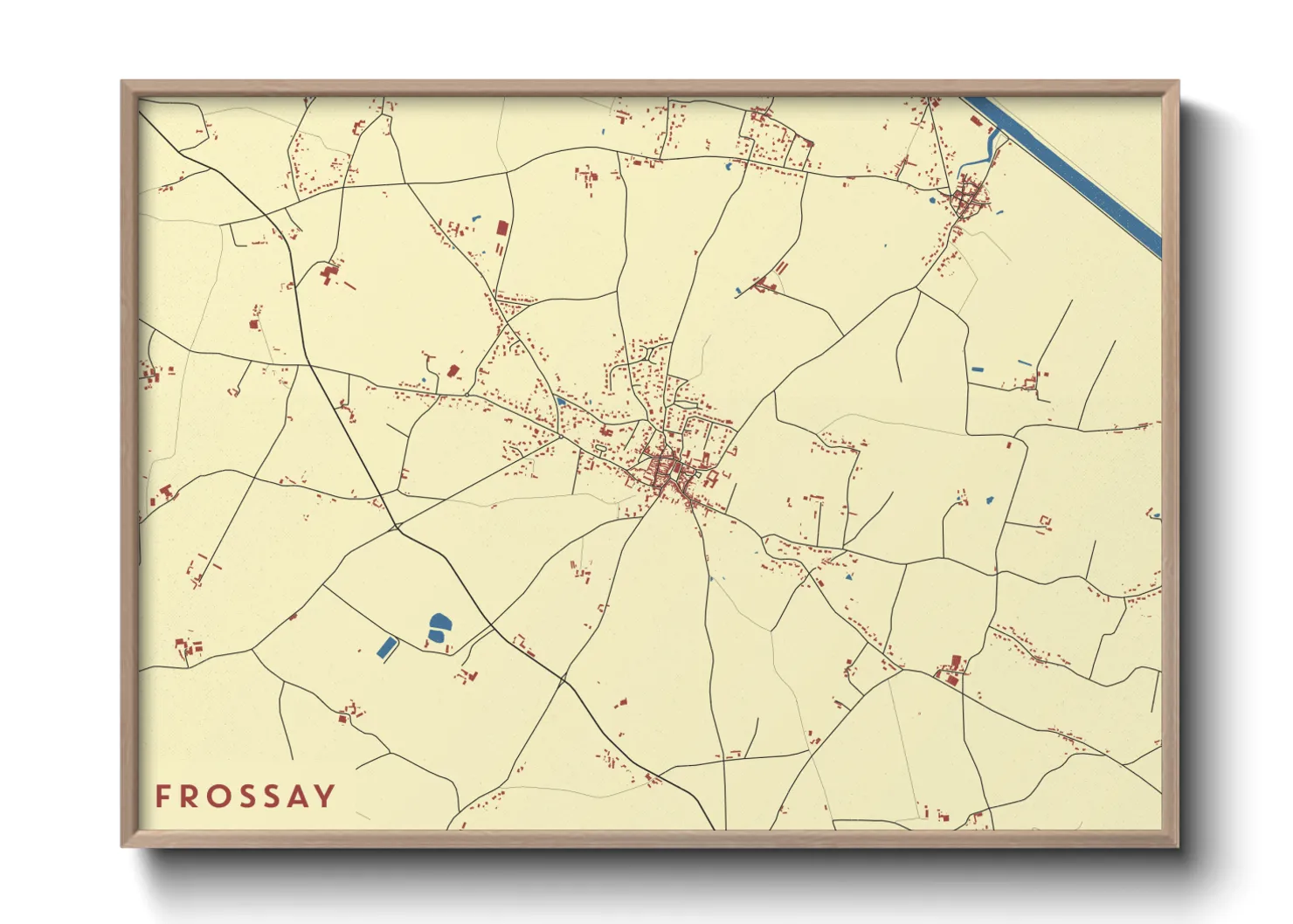 Une affiche de carte sur Frossay
