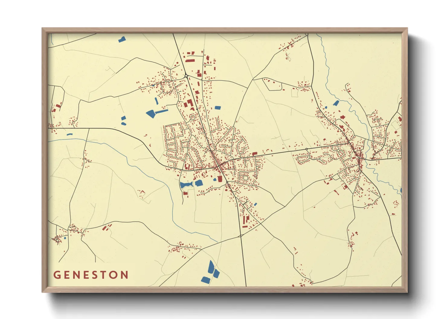 Une affiche de carte sur Geneston