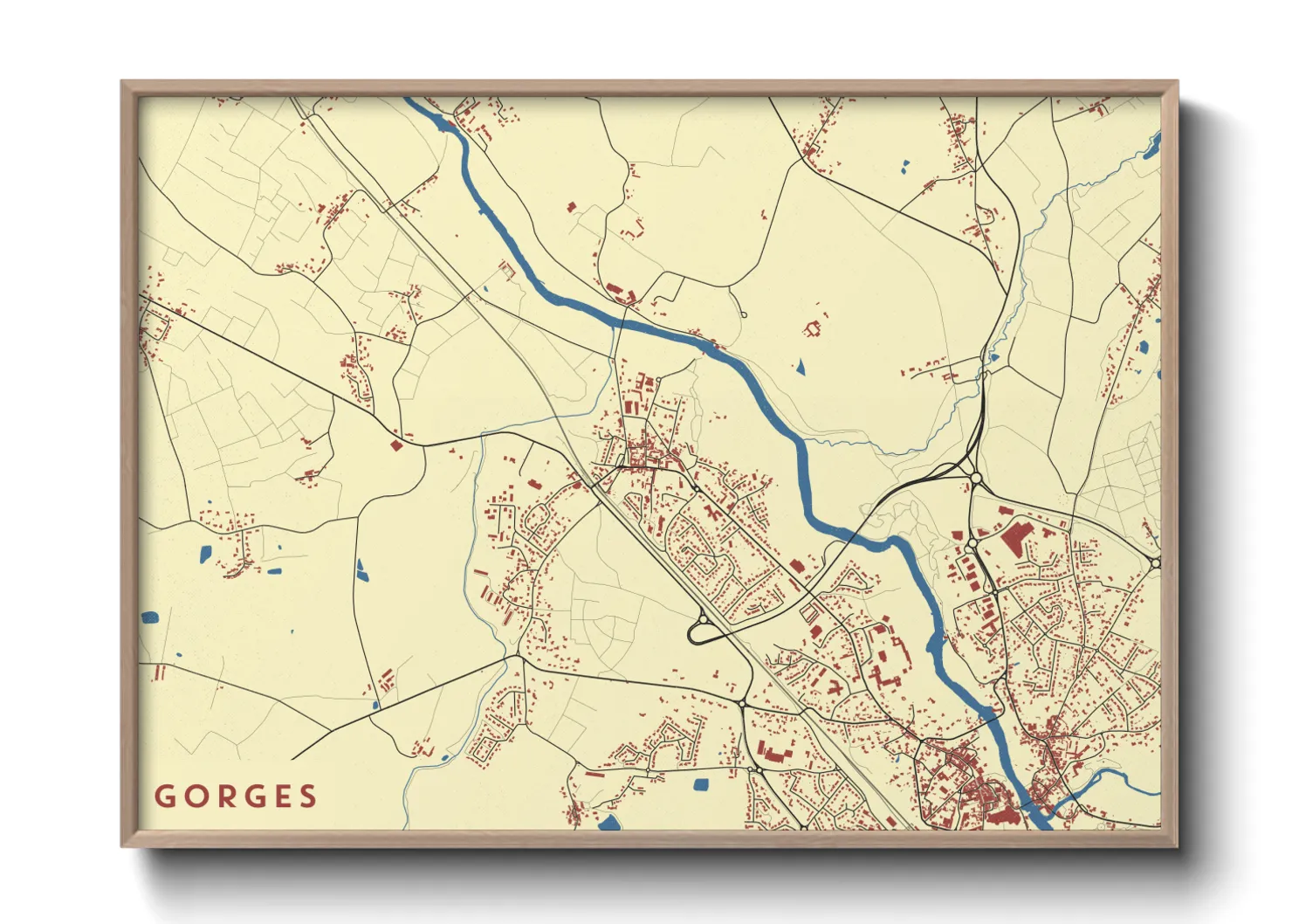 Une affiche de carte sur Gorges
