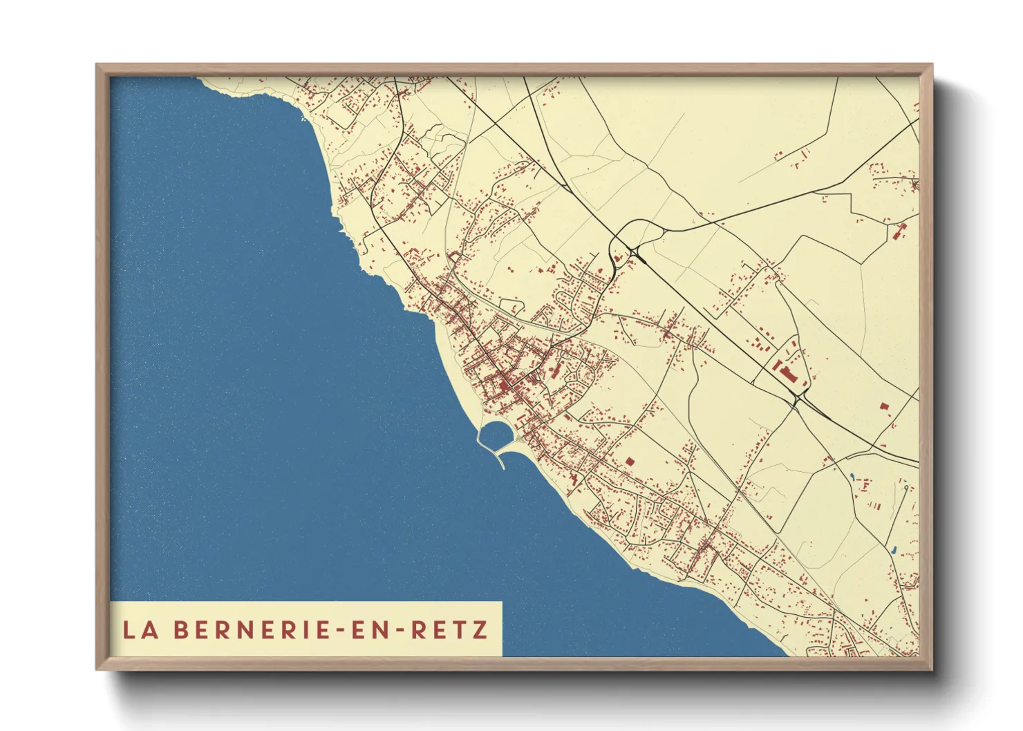 Une affiche de carte sur La Bernerie-en-Retz