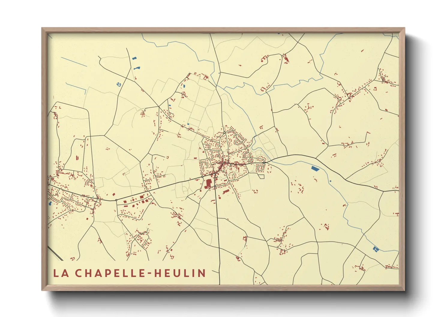 Une affiche de carte sur La Chapelle-Heulin