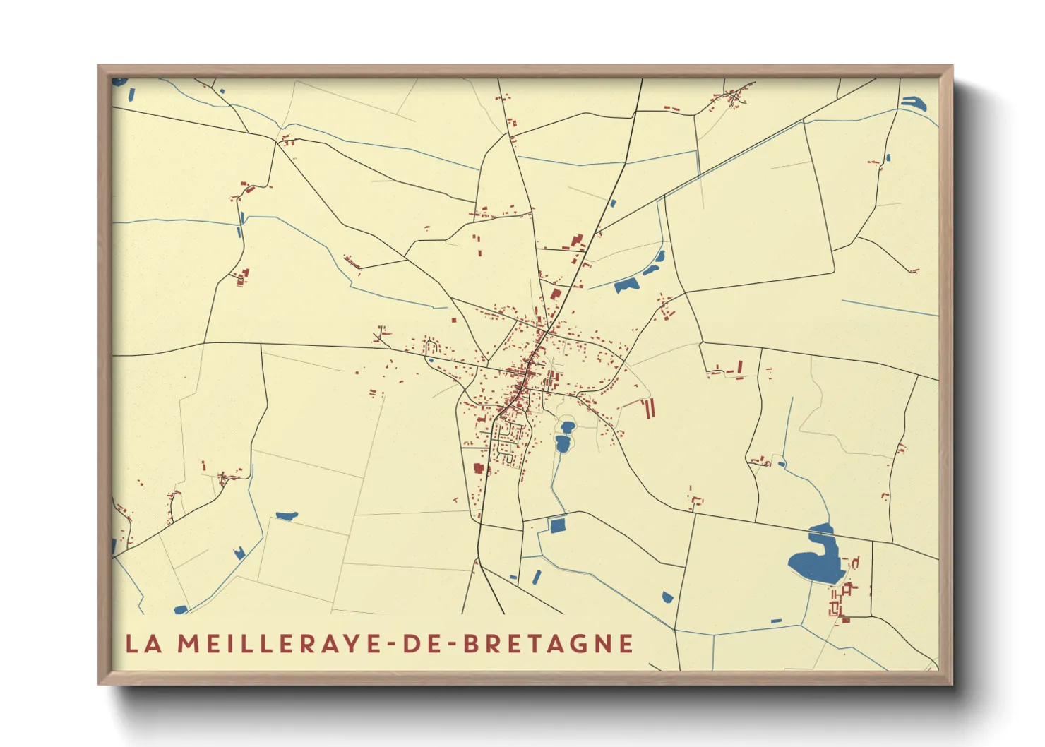 Une affiche de carte sur La Meilleraye-de-Bretagne