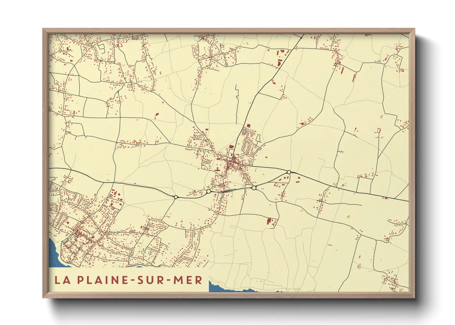 Une affiche de carte sur La Plaine-sur-Mer