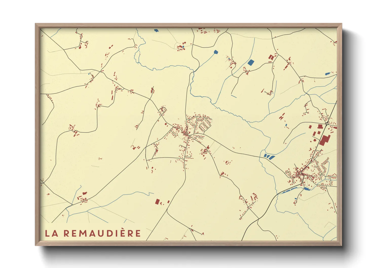 Une affiche de carte sur La Remaudière