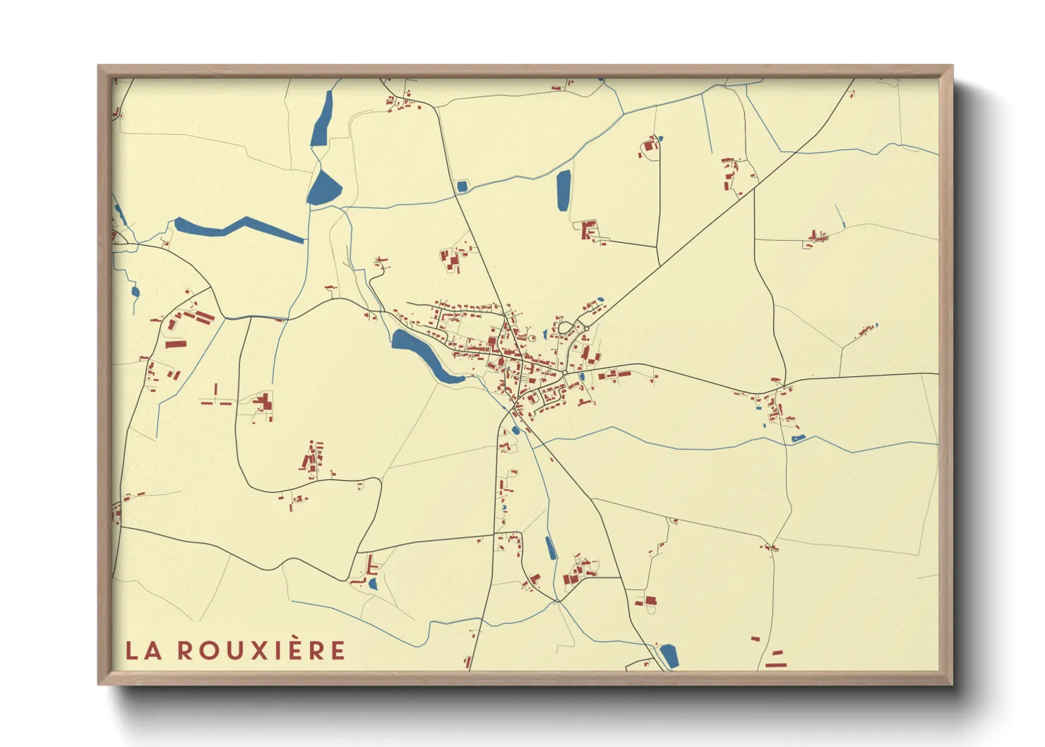 Une affiche de carte sur La Rouxière