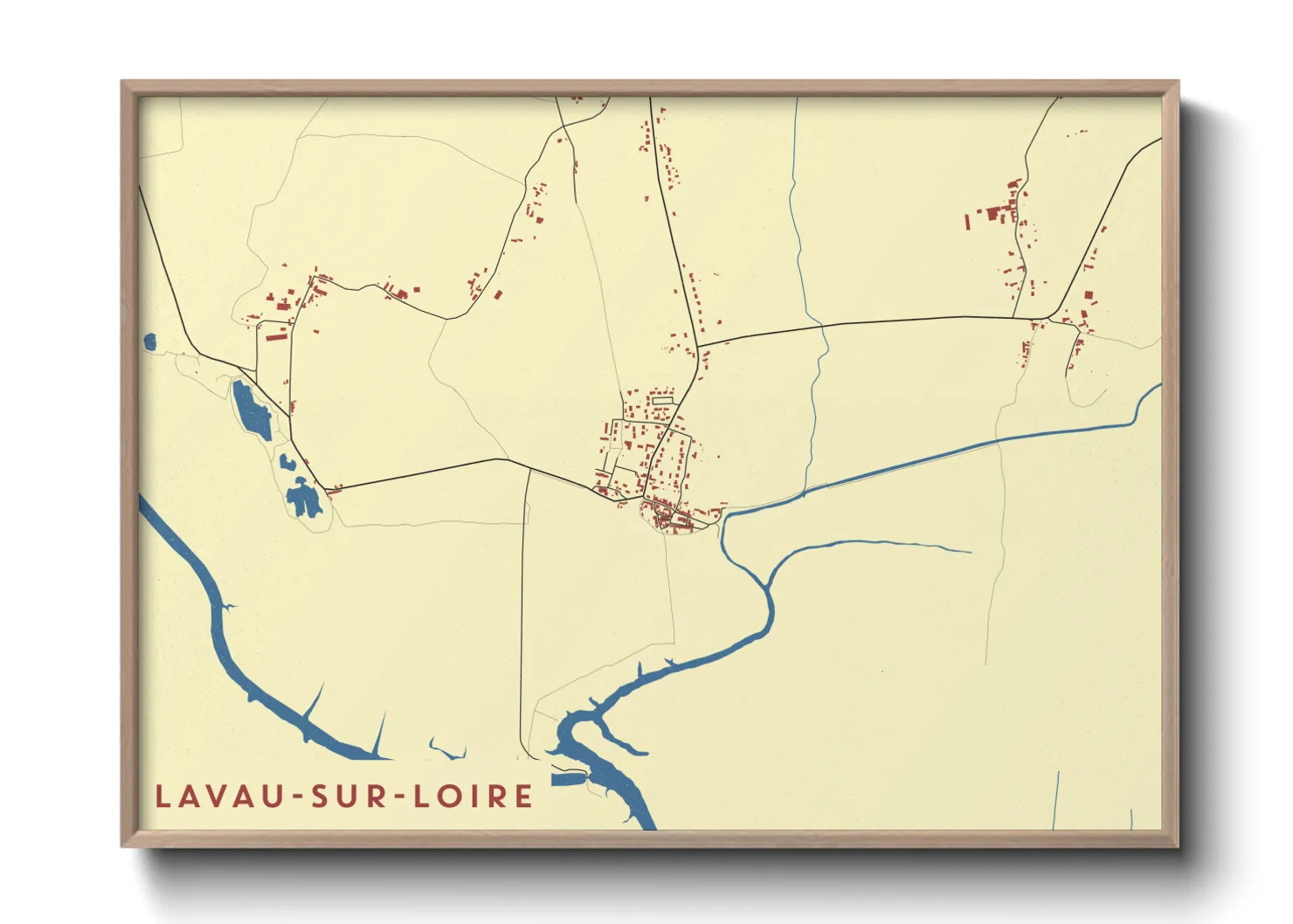 Une affiche de carte sur Lavau-sur-Loire