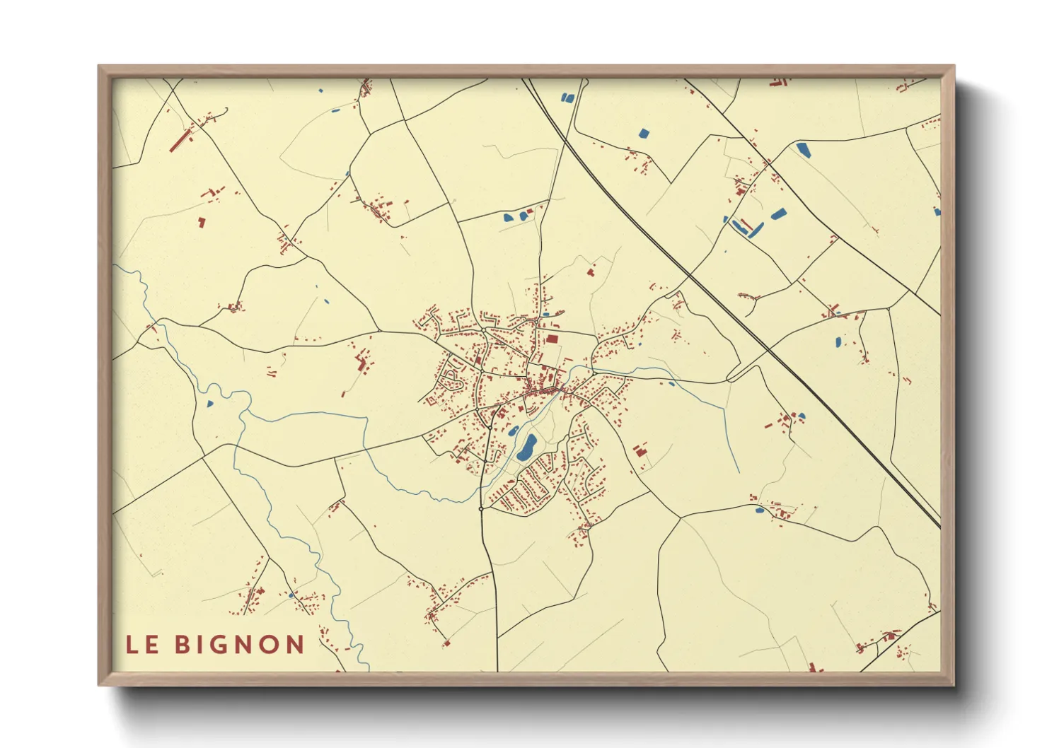 Une affiche de carte sur Le Bignon