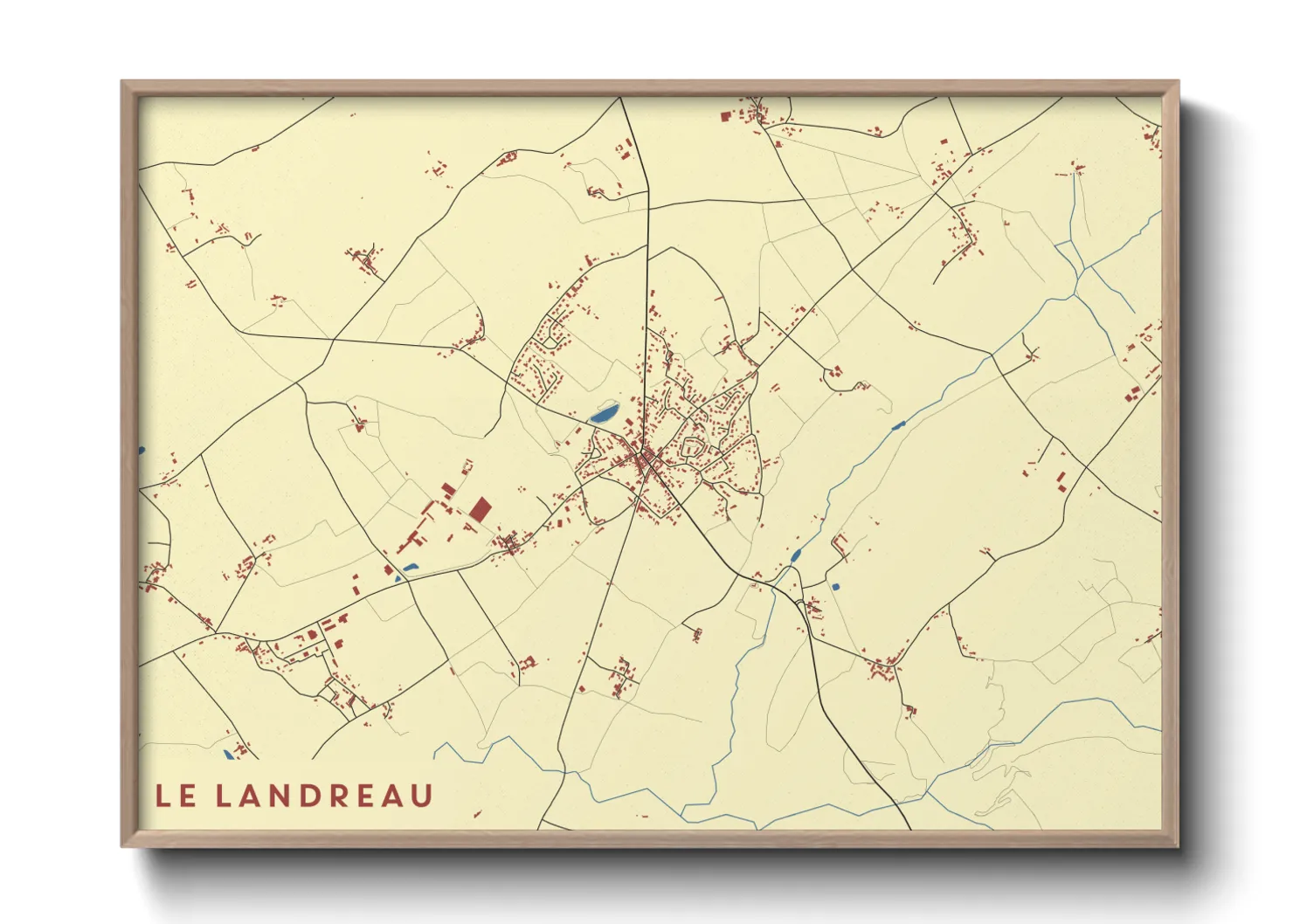 Une affiche de carte sur Le Landreau