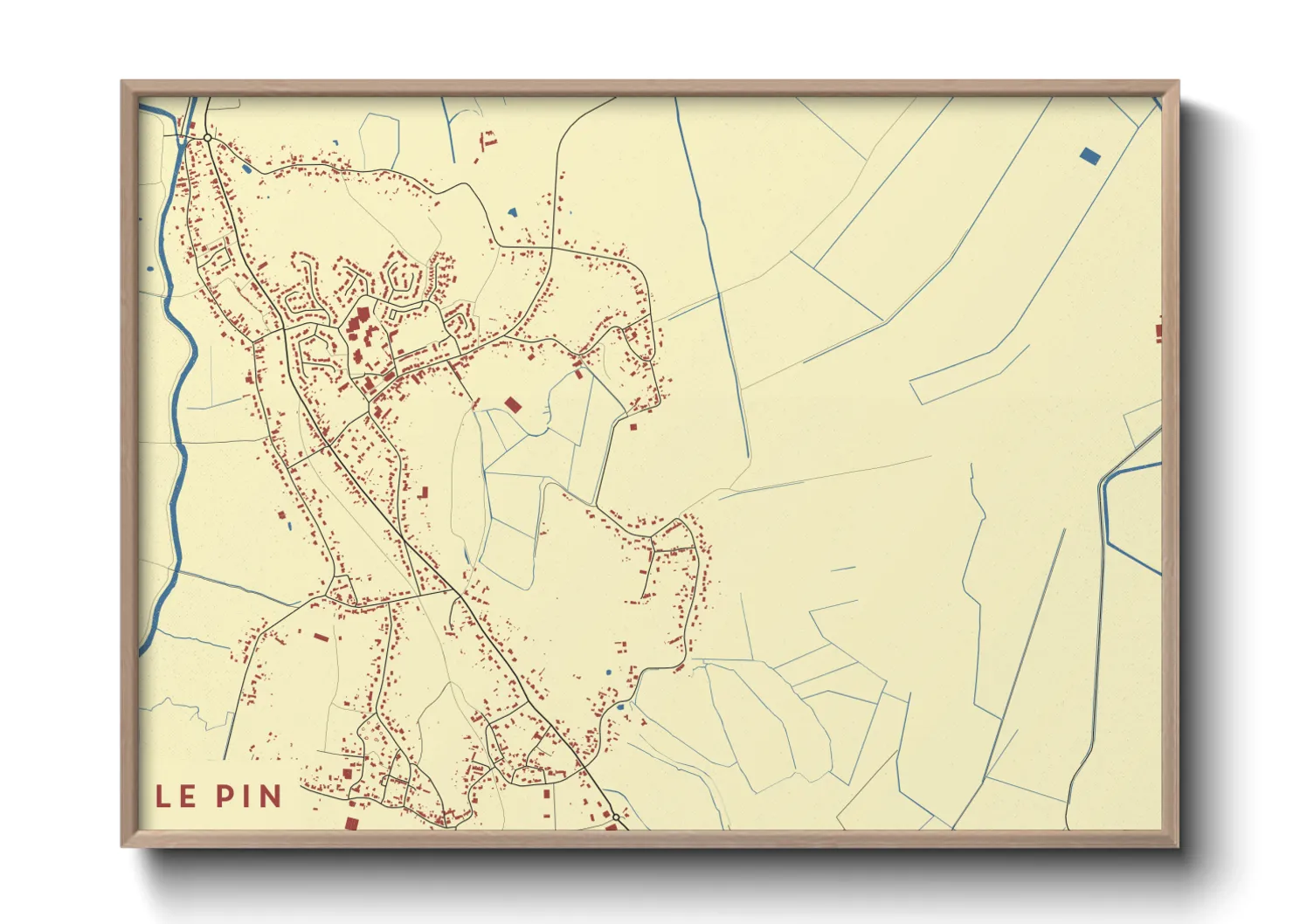 Une affiche de carte sur Le Pin